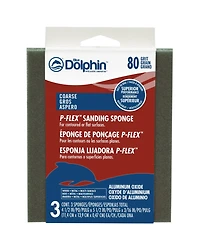 Blue Dolphin P-Flex Sandpaper Pad 80 Grit (5-1/2” x 4-1/2”) 3/16" Thickness (3 pack)