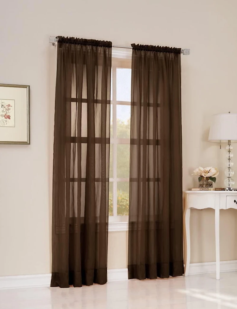 Sun Textile Voile Rod Pocket Curtain