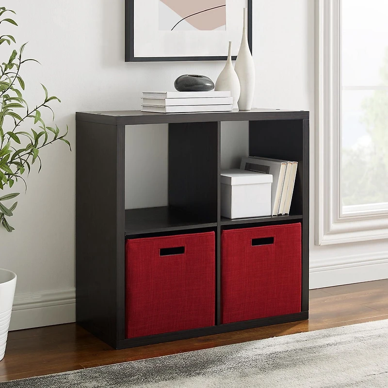 Gorham 4 Cubby Storage Cabinet in Espresso