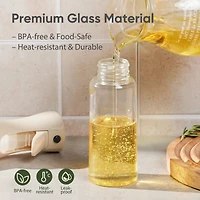 Carote Pulvérisateur d'huile de cuisine à brume fine et contrôle des portions – Flacon pulvérisateur en verre rechargeable pour huile d'olive, utilisation pour friteuse à air, salade, barbecue, 7.5oz