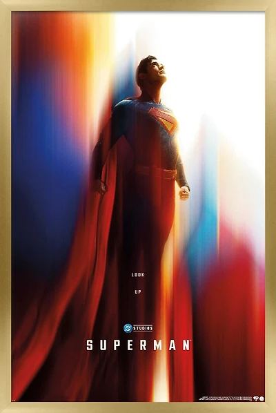 DC Studios Superman (2025) - Superman Teaser One Sheet Wall Poster, 14.725" x 22.375" Framed