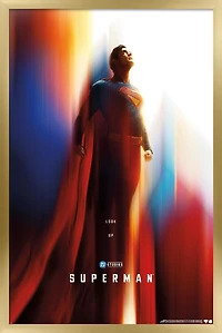 DC Studios Superman (2025) - Superman Teaser One Sheet Wall Poster, 14.725" x 22.375" Framed