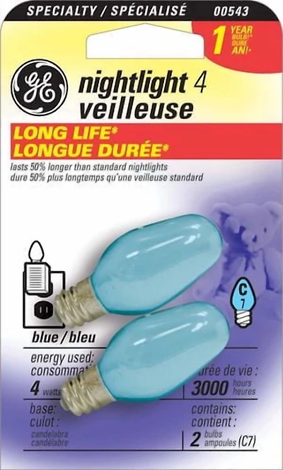 GE Nightlight 4W C7 2pk