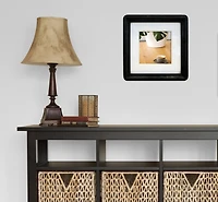 Cadre photo en bois à bords arrondis noir , 7x7po. Cadre décoratif pour table et mur