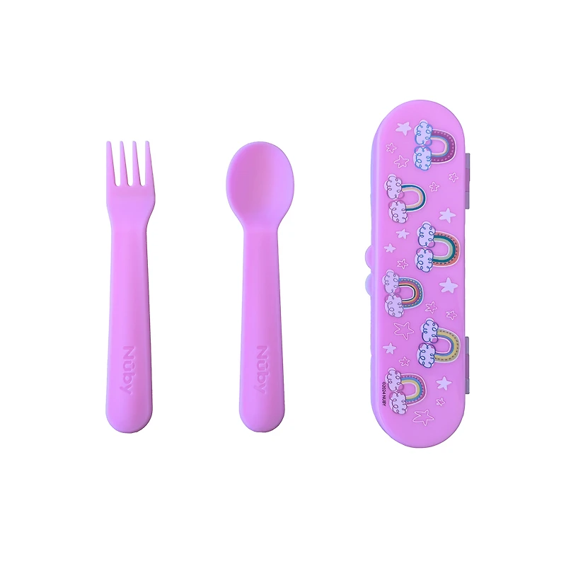 Nuby Toddler Utensils with Travel Case, 3-Piece Set