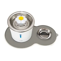 Catit Stainless Steel Cat Flower Fountain with Placemat Kit, 3 L