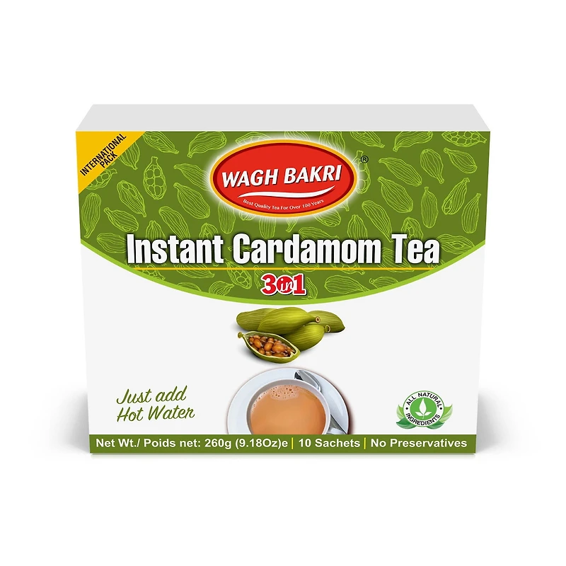 Thé Wagh Bakri Cardamome instantanée 3-en-1