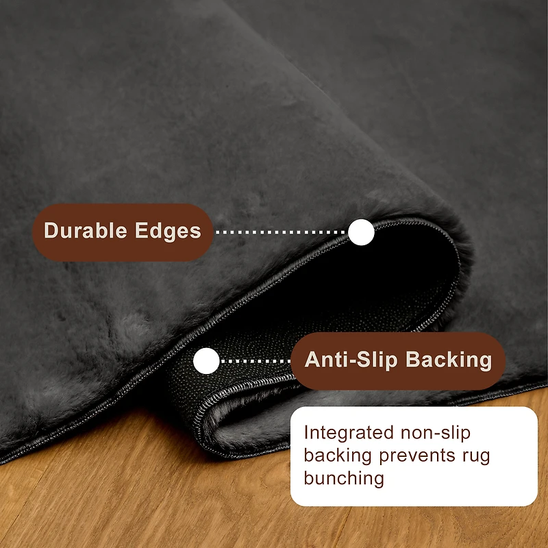 ECARPET Argo Machine Washable Shag Area Rug, Non-Slip Plush Carpet for Living Room & Bedroom