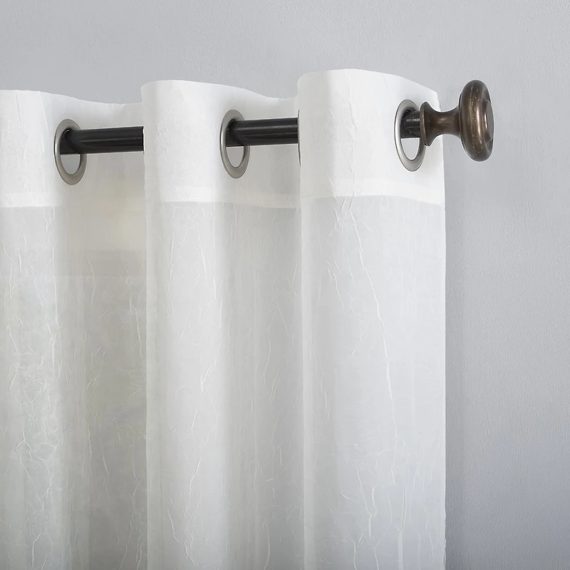 Mainstays Crushed Voile 2-Pack Sheer Grommet Window Curtains Panel Pair