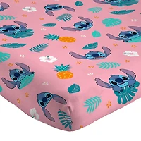 Disney Lilo and Stitch Denim Hawaïen Ensemble de Draps 3-Pièces pour Lit 1 Place Pour Enfants, 100% Polyester