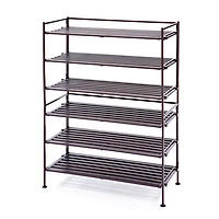 Seville Classics 3 Tier Resin-Wood Shoe Rack 2PK