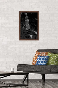 Michael Jordan - Black and White Wall Poster, 22.375" x 34" Framed