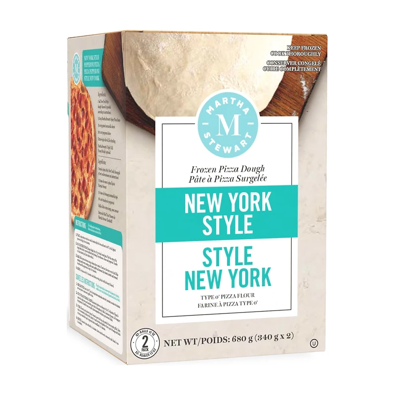 Martha Stewart New York Style Pizza Dough Balls Made with 0 Flour, 2 Pack, 680 g