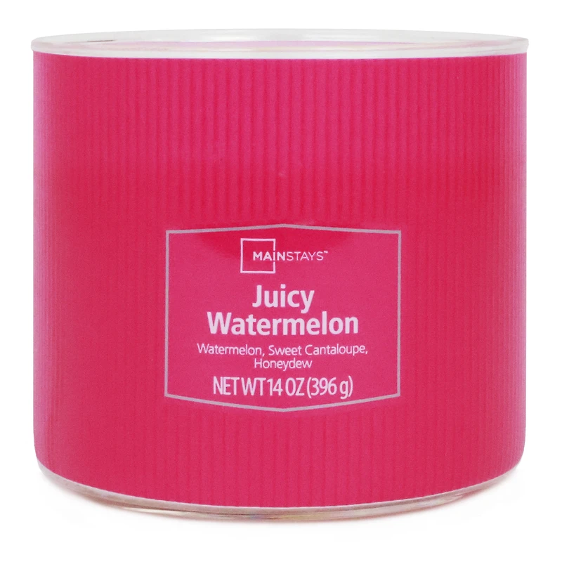 Mainstays 3-Wick Textured Wrapped Juciy Watermelon Scented Candle, 14 oz