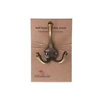 Classic Triple Iron Wall Hook (Antique Brass) - Set of 4