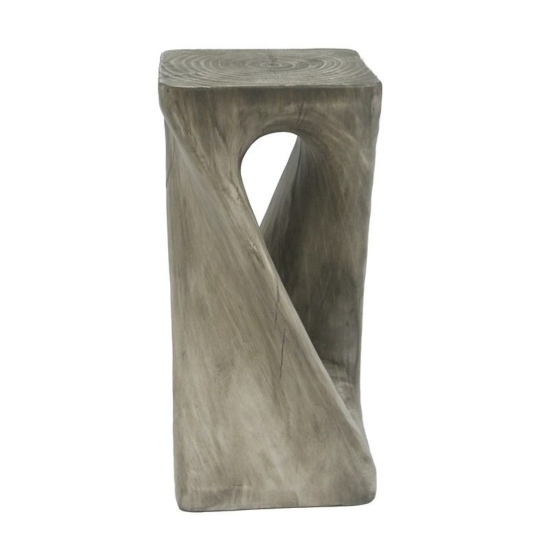 Noble House Grey MGO Accent Table,Wood Grain Texture 26.8" Tall Side Table,Grey