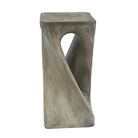 Noble House Grey MGO Accent Table,Wood Grain Texture 26.8" Tall Side Table,Grey