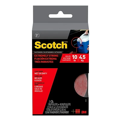 Attaches extrêmes de 1 po x 4 pi de ScotchMC, transparentes