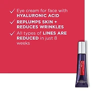 L'Oreal Paris Revitalift Crème de yeux pour le visage Hydratant avec acide hyaluronique, sans parfum, sans alcool, 30mL
