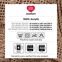 Red Heart® Comfort® Yarn, Solid, Acrylic #4 Medium, 16oz/454g
