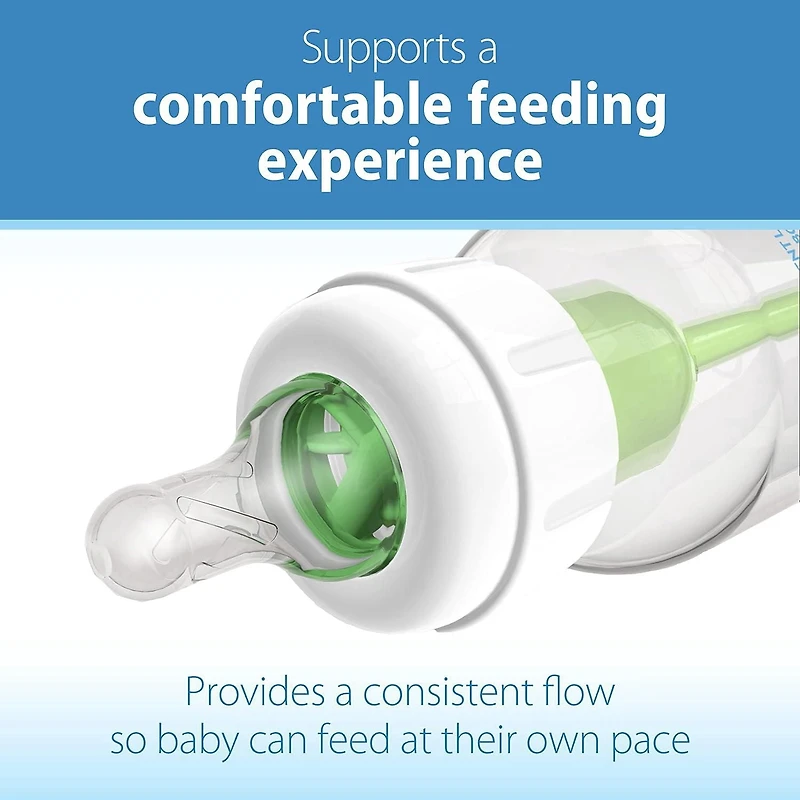 Dr. Brown's Natural Flow Level 2 Narrow Baby Bottle Silicone Nipple, Medium Flow, 3m+, 100% Silicone Bottle Nipple, 6 pack