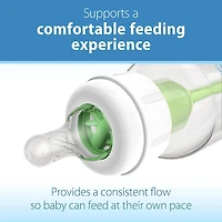 Dr. Brown's Natural Flow Level 2 Narrow Baby Bottle Silicone Nipple, Medium Flow, 3m+, 100% Silicone Bottle Nipple, 6 pack