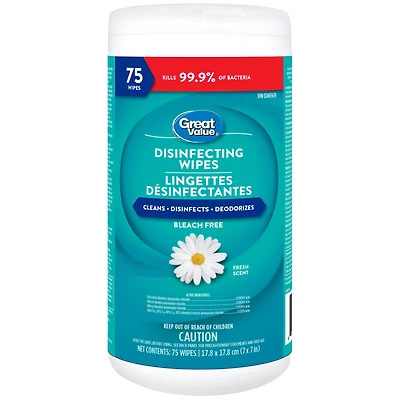 Great Value lingettes désinfectantes parfum de fraîcheur