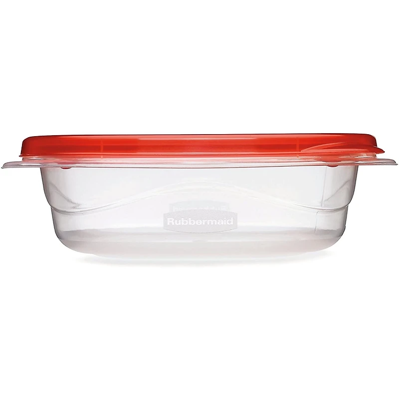 Rubbermaid TakeAlongs Square Food Storage Containers, 669 mL (2.9 Cup), Ruby Red, 4 Pack