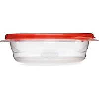 Rubbermaid TakeAlongs Square Food Storage Containers, 669 mL (2.9 Cup), Ruby Red, 4 Pack