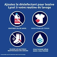 Lysol Laundry Disinfectant, Free and Clear, No Fragrances, No Dyes, 0% Bleach, Kills 99.9% of Viruses & Bacteria, 1.2 L