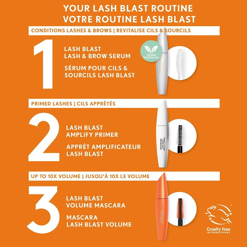 COVERGIRL Lash Blast Lash & Brow Serum™, Longer Lashes, Prevents Breakage, 100% Clean and Vegan Formula, 100% Cruelty-Free