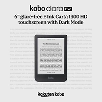 Kobo Clara BW - eBook reader - 16 GB - 6" E Ink Carta 1300 (1448 x 1072) - touchscreen - Bluetooth, Wi-Fi 5