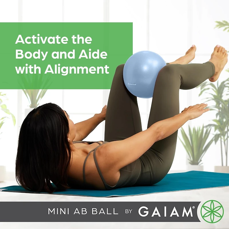 Balle Ab Mini Gaiam 8” (Bleu Ciel Transparent), Tous Niveaux de Fitness