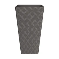TierraVerde Avondale Lattice Planter Charcoal 24" H
