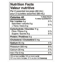 Great Value Organic Fruit Flavoured Ice Pops - Berry Watermelon, Cherry, Pineapple