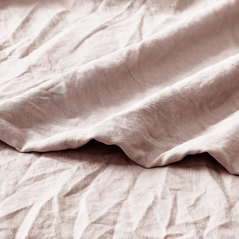 Mainstays Washed Ultra Soft Microfiber Bed Sheet Set, Twin-XL, Pink Blush, 3 Piece