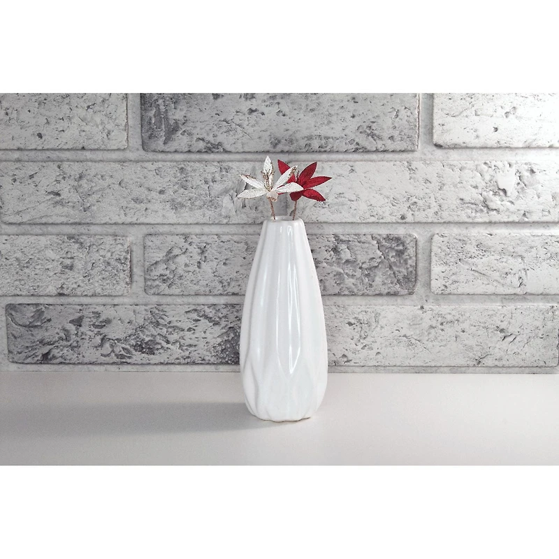 Christmas Sequined Poinsettia Pick  - Set of 6
