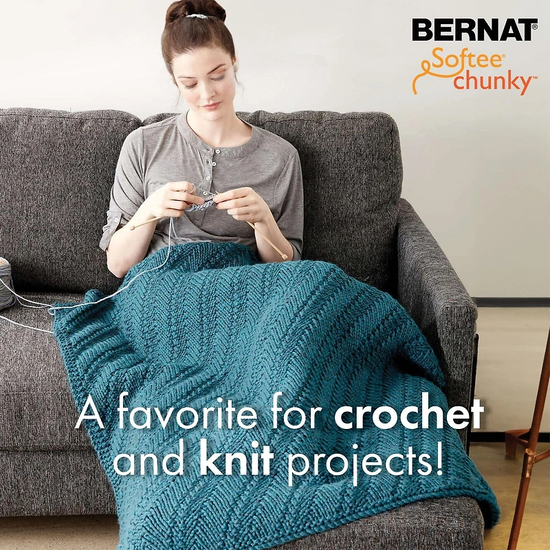Bernat® Softee® Chunky™ Yarn, Acrylic #6 Super Bulky, 3.5oz/100g, 108 Yards