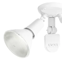Globe Electric 300W Weather Resistant Motion Sensor Activated Twin Light Security Light, White Finish, 180 Degree Detection Zone (79770)