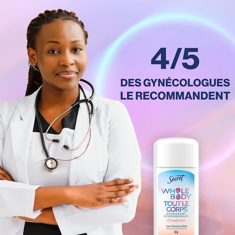 Secret Whole Body Stick Aluminum Free Deodorant for Women with notes of Peach & Vanilla