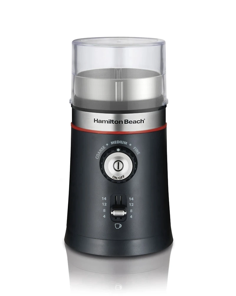 Hamilton Beach Moulin à café Custom Grind, 150 watts, bol de mouture amovible en acier inoxydable, noir, 80393RC