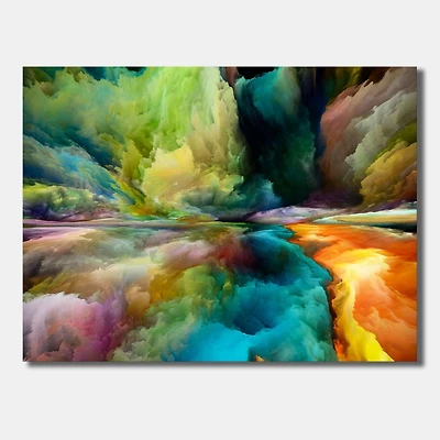 Designart Gradients de mouvement colorés de montagnes et de nuages ​​surréalistes Art mural sur toile