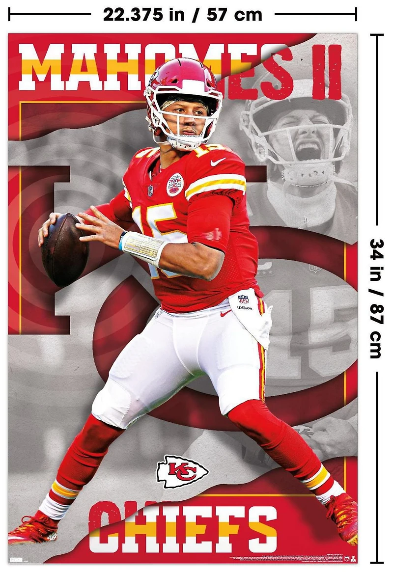 NFL Kansas City Chiefs - Patrick Mahomes II 22 Wall Poster, 22.375" x 34"