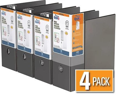 QuickFit® Heavy Duty File Binder, Quickload D Ring, 4 Pack, 5"