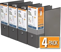 QuickFit® Heavy Duty File Binder, Quickload D Ring, 4 Pack, 5"