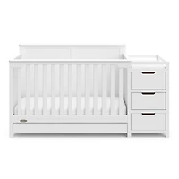 Graco Hadley 5-in-1 Convertible Baby Crib and Changer with Drawer, White