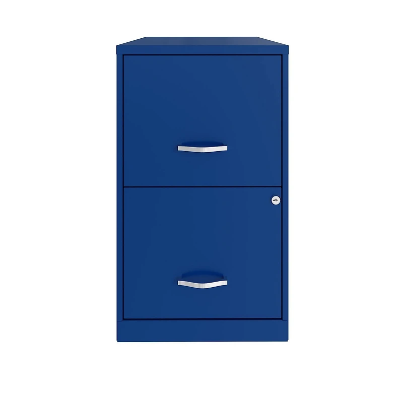 Space Solutions 18 inch 2 Drawer Metal File Cabinet, Classic Blue