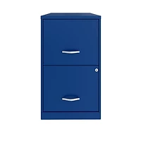 Space Solutions 18 inch 2 Drawer Metal File Cabinet, Classic Blue