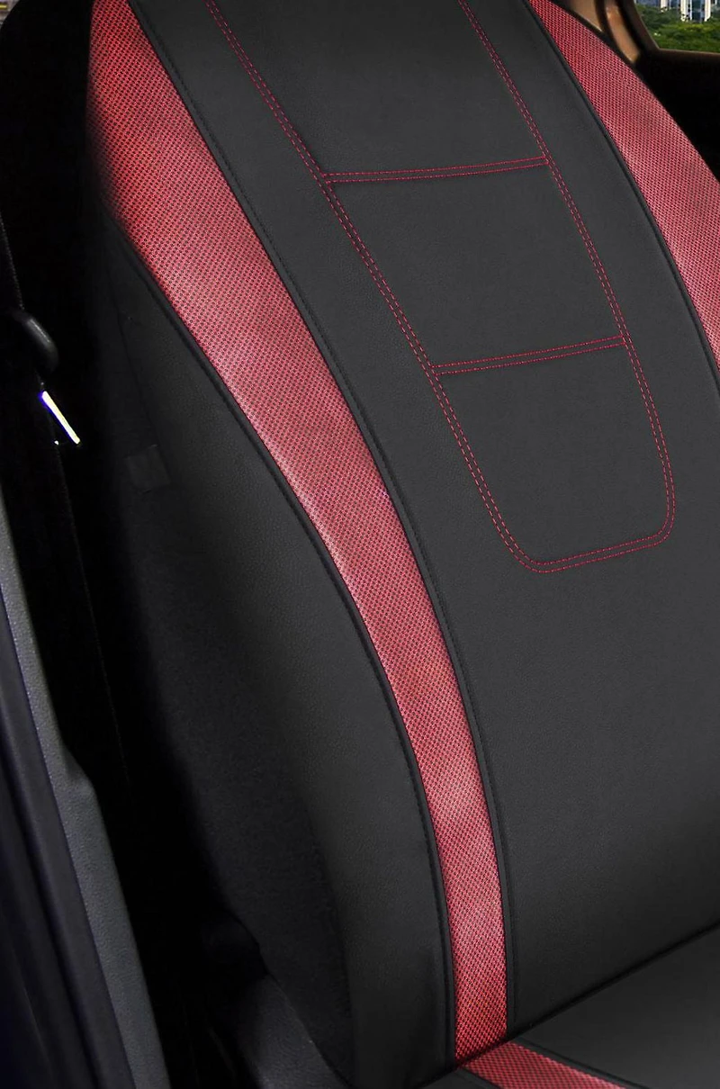 Auto Drive 1-Piece Red Carbon Front Seat Cover
