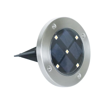 Lampes solaires en acier inoxydable Mainstays avec LED pour jardin, 12 lumens (4 paquet)